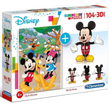 Disney: Mickey egeres 104 db-os puzzle + 3D-s Mickey modell – Clementoni