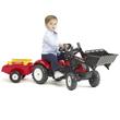 Ranch Trac piros traktor homlokrakodóval és utánfutóval - FALK Ranch Trac piros traktor homlokrakodóval és utánfutóval - FALK