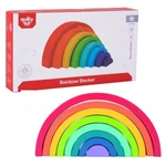 Kép 1/3 - Tooky Toy: Nagy szivárványépítő játék fából
