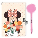 Kép 2/2 - Disney: Minnie Egér titkos napló lakattal és pom-pomos tollal 12×18 cm 60 lapos