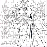 Kép 3/3 - Luna: Jégvarázs 2 testvérek 42 db-os színezhető puzzle