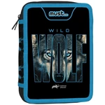 Kép 1/2 - Must: Animal Planet – Wild Wolf kétszintes töltött tolltartó 15×21×5 cm