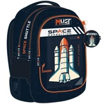 Kép 1/2 - Luna: Must Team űrhajós lekerekített 3 rekeszes iskolatáska, hátizsák 32×18×43 cm