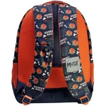 Kép 2/2 - Luna: Must Team kosárlabda mintás narancssárga – kék lekerekített 3 rekeszes iskolatáska, hátizsák 32×18×43 cm