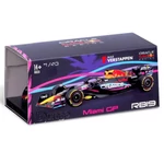 Kép 4/4 - Bburago: Red Bull RB19 F1 versenyautó fém autómodell 1/43 (Max Verstappen #1, Miami GP különkiadás, sisakos)