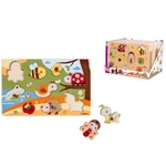 Kép 1/2 - Eichhorn: Fa állatos fogantyús puzzle többféle változatban 1 db – Simba Toys