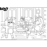 Kép 4/5 - Bluey és barátai 2 az 1-ben 4×48 db-os maxi padló puzzle és színező 35×25 cm – Lisciani