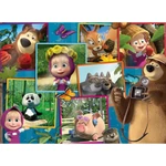 Kép 2/3 - Mása és a medve képek 2 az 1-ben 35 db-os maxi padló puzzle és színező 70×50 cm – Lisciani