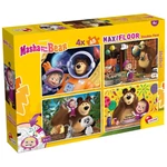 Kép 1/6 - Mása és a medve 2 az 1-ben 4×48 db-os maxi padló puzzle és színező 35×25 cm – Lisciani
