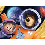 Kép 2/6 - Mása és a medve 2 az 1-ben 4×48 db-os maxi padló puzzle és színező 35×25 cm – Lisciani