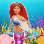 Kép 5/7 - Steffi Love: Sellő baba szivárványos világító uszonnyal 29 cm – Simba Toys