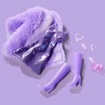 Kép 6/6 - Steffi Love: Fluffy divatbaba lila ruhában – Simba Toys
