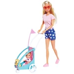 Kép 2/6 - Steffi Love: Kerékpáros Steffi baba gyerekutánfutóval - Simba Toys