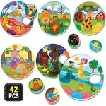 Kép 2/3 - Montessori: Állatkölykök kirakó 42 db-os szett – Lisciani