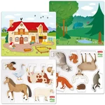 Kép 3/3 - Quercetti: Montessori Farm és erdő pötyi 3 db-os játékszett