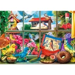 Kép 2/2 - Madarak az ablak mögött 1000 db-os Prémium plus quality puzzle -Trefl