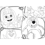 Kép 2/2 - Mása és a medve 2 az 1-ben maxi 24 db-os puzzle és színező 70×50 cm – Lisciani