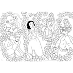 Kép 2/3 - Disney Hercegnők 2 az 1-ben maxi 2×60 db-os puzzle és színező 50×35 cm – Lisciani