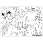Kép 2/5 - Oroszlánkirály 2 az 1-ben maxi 4×48 db-os puzzle és színező 35×25 cm – Lisciani