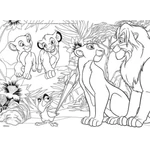 Kép 3/5 - Oroszlánkirály 2 az 1-ben maxi 4×48 db-os puzzle és színező 35×25 cm – Lisciani