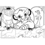 Kép 4/5 - Oroszlánkirály 2 az 1-ben maxi 4×48 db-os puzzle és színező 35×25 cm – Lisciani
