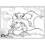 Kép 5/5 - Oroszlánkirály 2 az 1-ben maxi 4×48 db-os puzzle és színező 35×25 cm – Lisciani