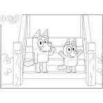 Kép 3/3 - Bluey kutyusok a lépcsőn 2 az 1-ben 48 db-os Eco mini puzzle és színező 35×25 cm – Lisciani