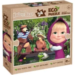 Kép 1/2 - Mása és a medve a tavon 2 az 1-ben 24 db-os Eco maxi puzzle és színező 70×50 cm – Lisciani