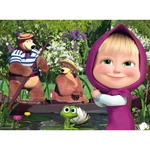 Kép 2/2 - Mása és a medve a tavon 2 az 1-ben 24 db-os Eco maxi puzzle és színező 70×50 cm – Lisciani