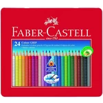 Kép 1/2 - Háromszög alakú színes ceruza szett fém dobozban 24 db – Faber-Castell