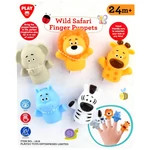 Kép 1/2 - Playgo: Szafari állatok 5 db-os ujjbáb szett
