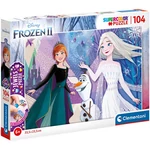 Kép 1/2 - Jégvarázs 2 Elza és Anna hercegnők Supercolor ékszer-puzzle 104 db-os – Clementoni