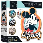 Kép 1/3 - Wood Craft: Disney – Retro Mickey egér 160 db-os prémium fa puzzle – Trefl
