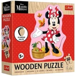 Kép 1/2 - Minnie egér kontúros 50 db-os fa puzzle – Trefl