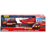 Kép 2/3 - Majorette: Land Rover tűzoltó autó hajóval fény és hangeffektekkel 33 cm – Simba Toys