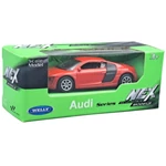 Kép 1/2 - Welly: Audi R8 V10 piros kisautó modell 1/64