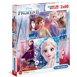 Kép 1/2 - Jégvarázs 2 Supercolor 2 az 1-ben puzzle 2×60 db-os – Clementoni