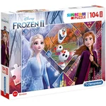 Kép 1/2 - Jégvarázs 2 Anna és Elza hercegnők 104 db-os Maxi Puzzle – Clementoni