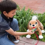 Kép 2/2 - Peppy Pups: Barna plüss kutya pórázzal 28cm