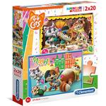 Kép 1/2 - 44 Csacska Macska Supercolor 2 az 1-ben puzzle 2×20 db-os – Clementoni