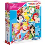 Kép 1/3 - Disney Hercegnők Supercolor 2 az 1-ben puzzle 2×20 db-os – Clementoni