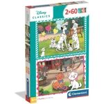 Kép 1/3 - Disney Klasszisok 101 kiskutya és Macskarisztokraták 2×60 db-os Supercolor puzzle – Clementoni