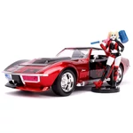Kép 2/6 - DC Comics: Harley Quinn figura és 1969 Chevy Corvette Stingray fém autómodell 1/24 – Simba Toys
