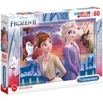 Kép 1/2 - Jégvarázs 2 Elza és Anna Supercolor puzzle 60 db-os – Clementoni
