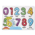 Kép 1/3 - Számok fa puzzle fogantyúval – Melissa & Doug