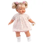 Kép 3/3 - Llorens: Roberta 33 cm-es síró baba cumival virágos ruhában