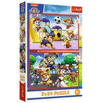 Kép 1/3 - Mancs Őrjárat egy játékos nap 2×24 db-os puzzle – Trefl
