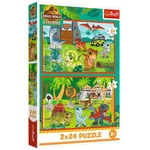 Kép 1/3 - Jurassic World kis dinók 2×24 db-os puzzle – Trefl