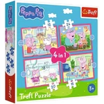 Kép 1/5 - Peppa malac - 4 az 1-ben 12,15,20,24 db-os puzzle - Trefl