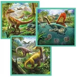 Kép 2/2 - 3 az 1-ben dinoszauruszos puzzle szett – Trefl